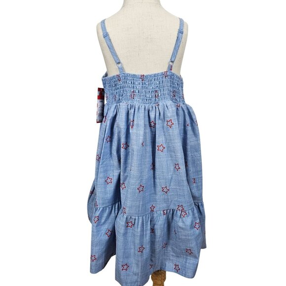 Girls Cat & Jack Girls Patriotic Blue Star Print Smocked Dress S (6/6X) Party - Picture 2 of 9